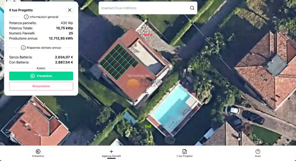 Simulazione impianto fotovoltaico con Premium Solar